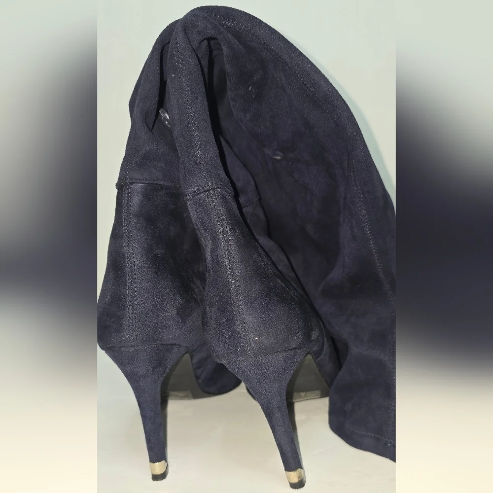 Call It SPRING Womens Dark Blue Knee High Boots Heels Pumps Size 8.5